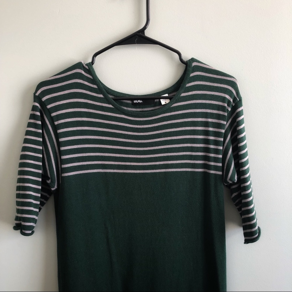 URBAN OUTFITTERS • Green Striped Sweater Dress